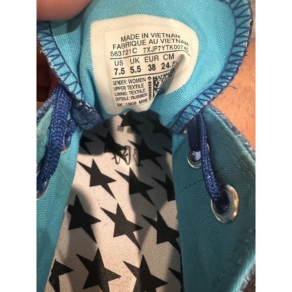 Converse x Miley Cyrus CTAS Platform Ox Lift Velvet Glitter 563721C Size 7.5 - Picture 9 of 9